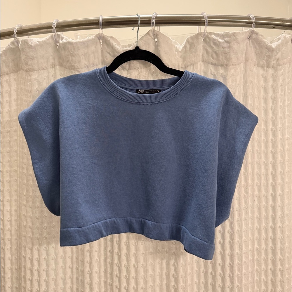 Zara Sky Blue Women's Crop Top